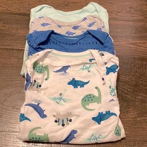 Baby 12m cloud island onesie bundle long sleeve unisex dinosaur mint blue